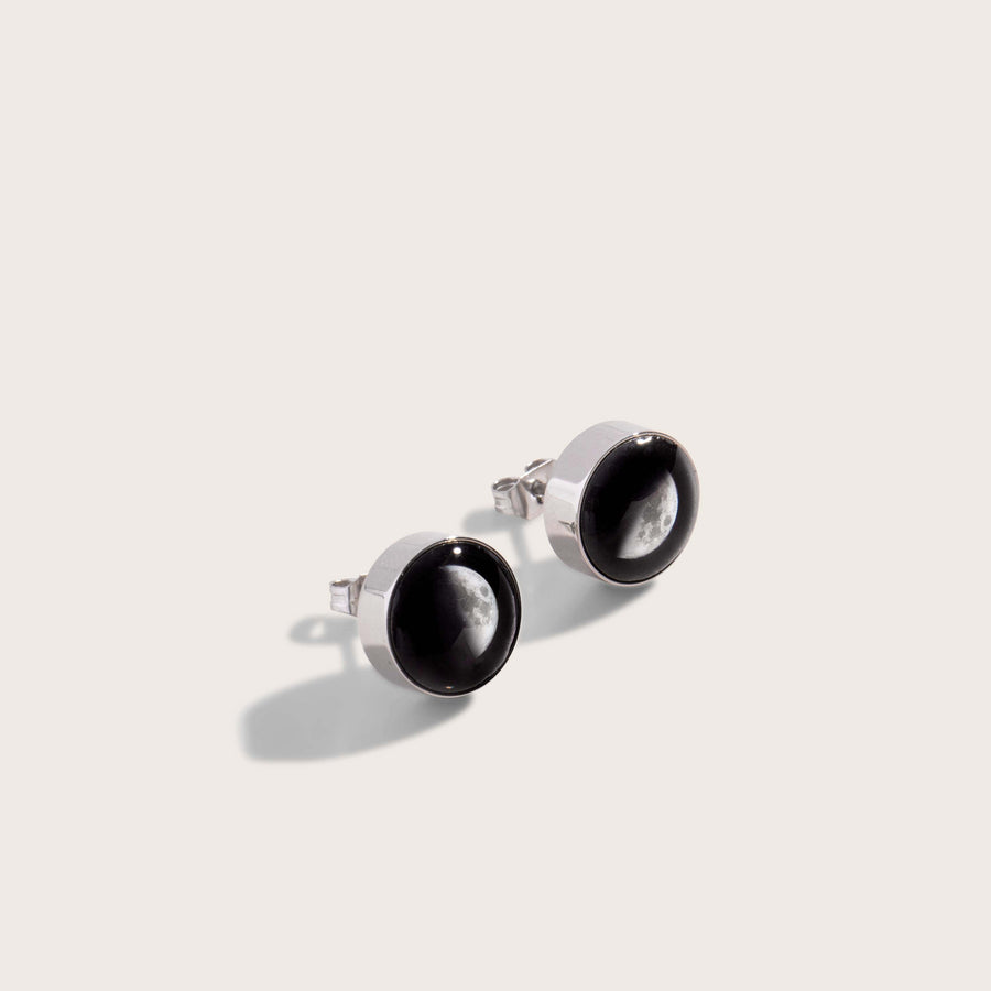 Moonshine Stud Earrings in Stainless Steel Moonglow Jewelry