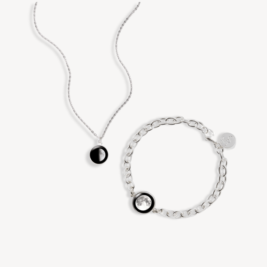Ensemble collier Charmed Simplicity et bracelet à maillons en argent
