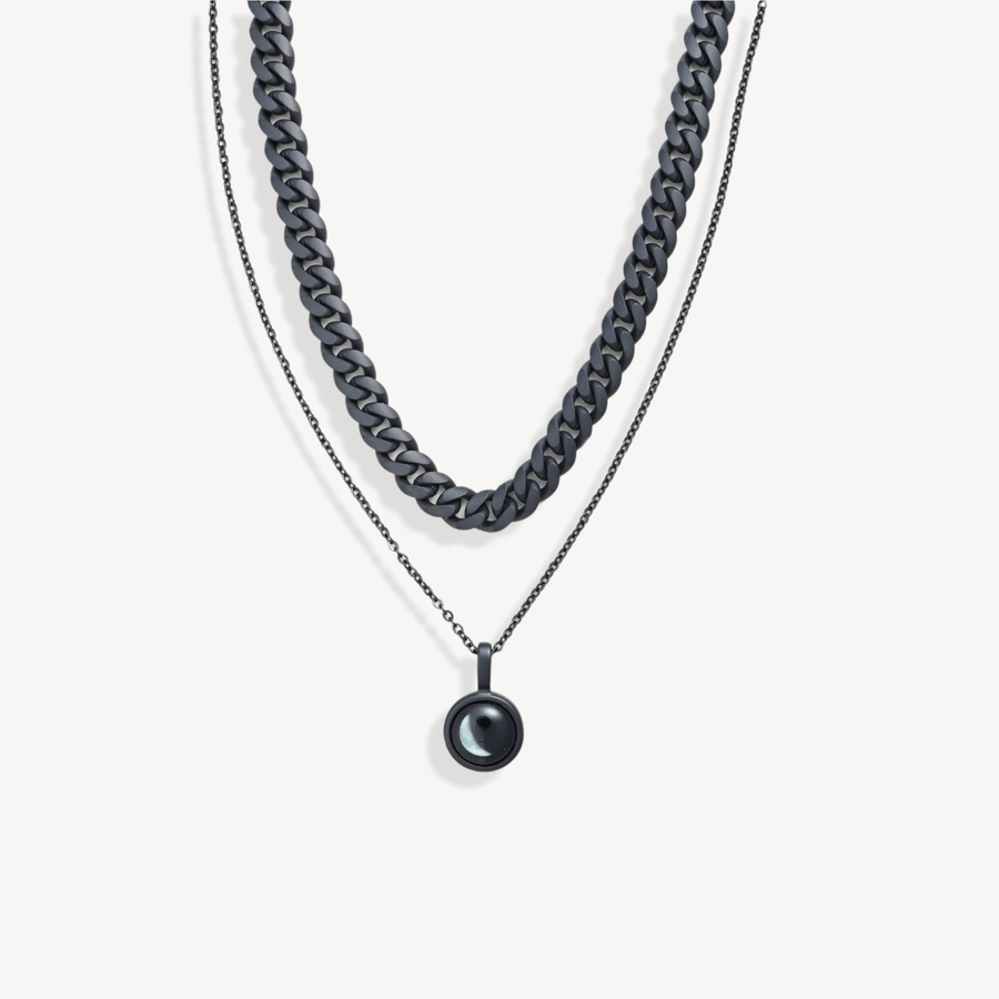 Sky Light in Black & Shadow Chain Set