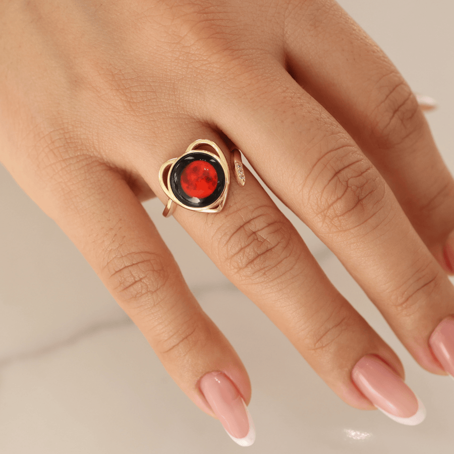 Lunar Eclipse Luna Love Ring in Gold