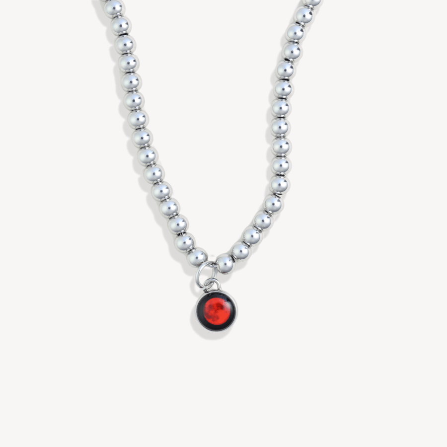 Lunar Eclipse Luxe Steel Beaded Necklace