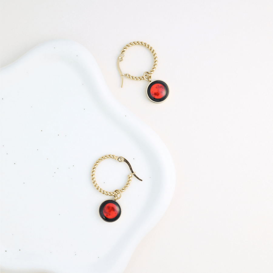 Lunar Eclipse Carina Hoops in Gold