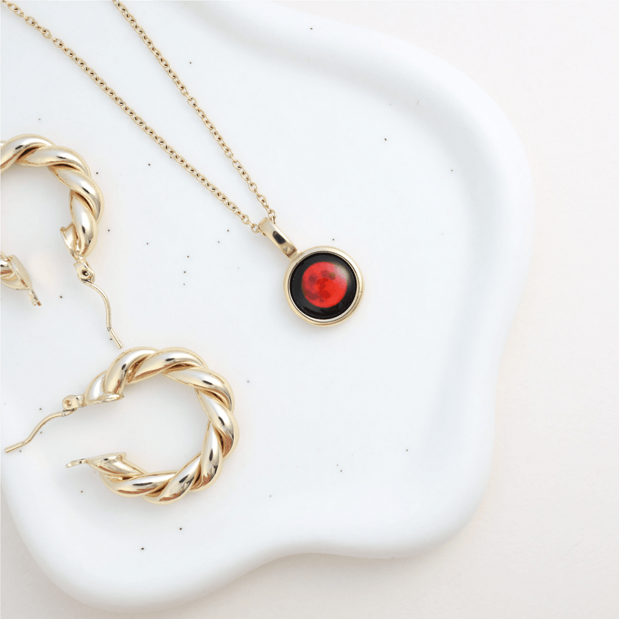 Lunar Eclipse Sky Light Gold Necklace