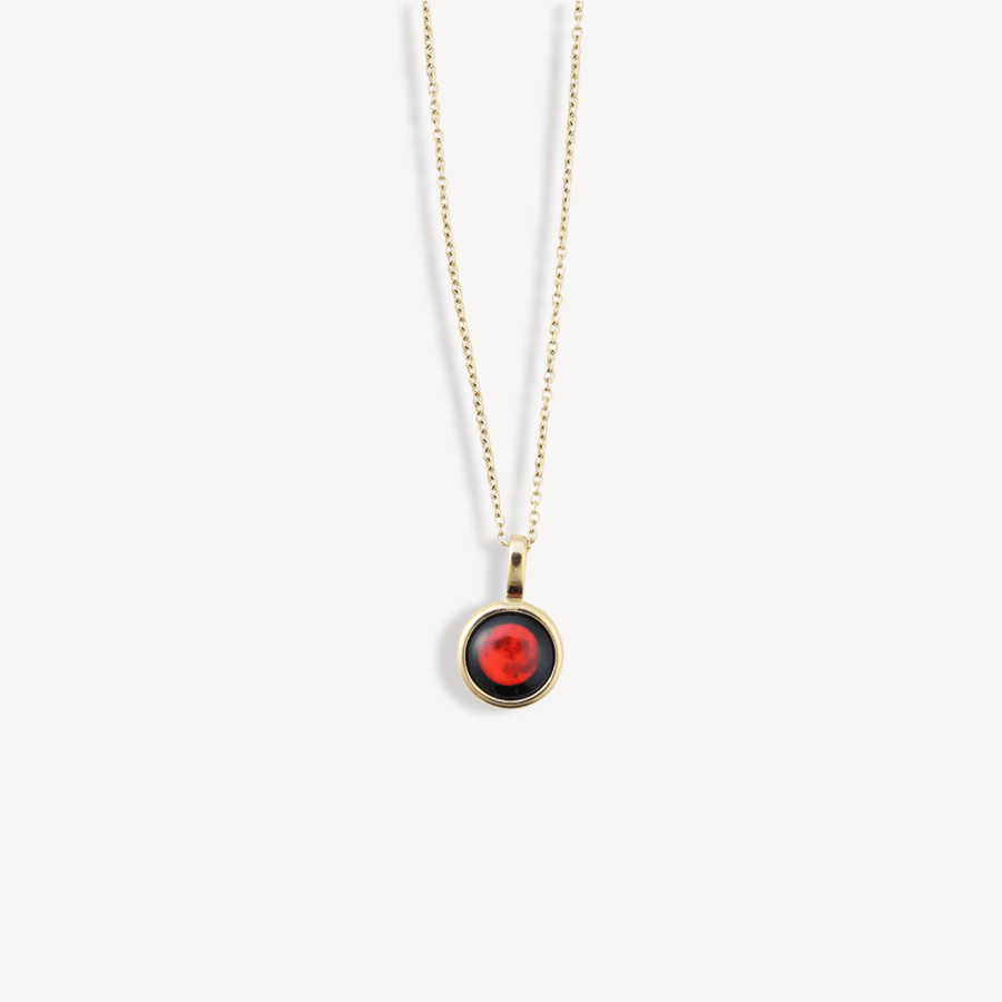 Lunar Eclipse Sky Light Gold Necklace