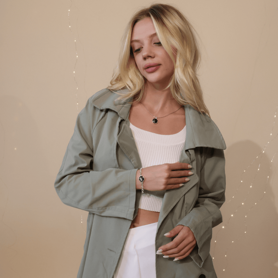 Ensemble collier Charmed Simplicity et bracelet à maillons en argent