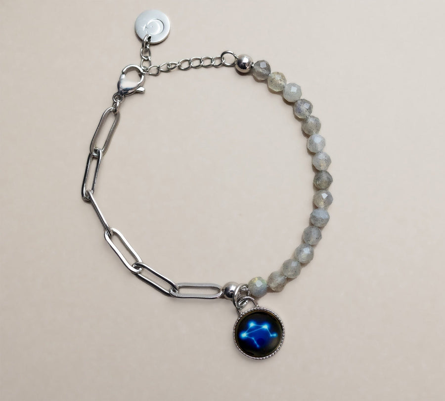 The Astral Bhavana Bracelet in Gray Agate