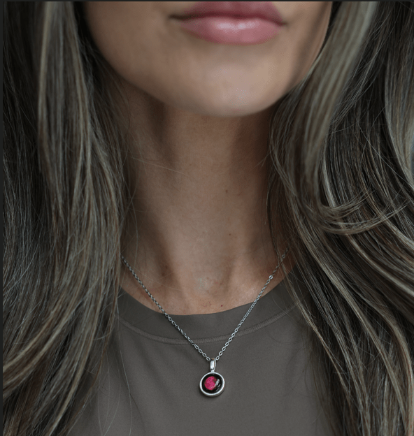 Pink Moon Sky Light Necklace in Stainless Steel