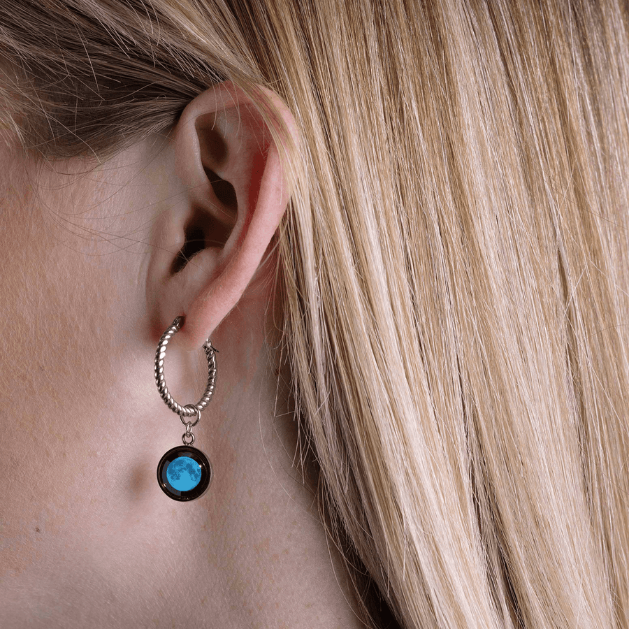 New Moon Carina Twist Hoops In Stainless Steel