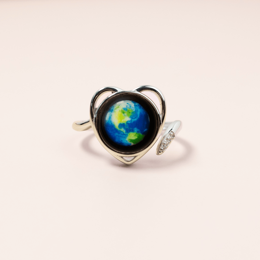 Bague Earthglow Luna Love en rhodium 