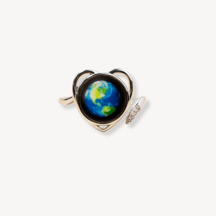 Bague Earthglow Luna Love en rhodium 