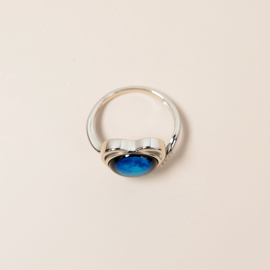 Luna Love Ring in Rhodium