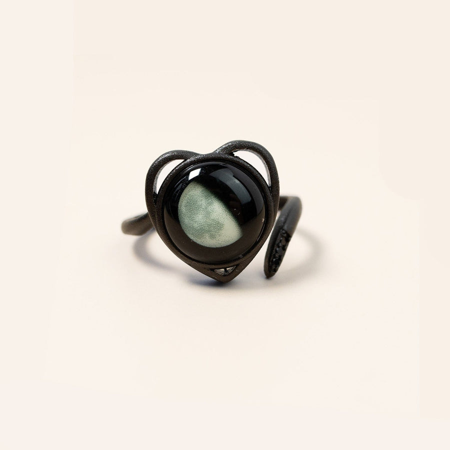 Luna Love Ring in Black Matte