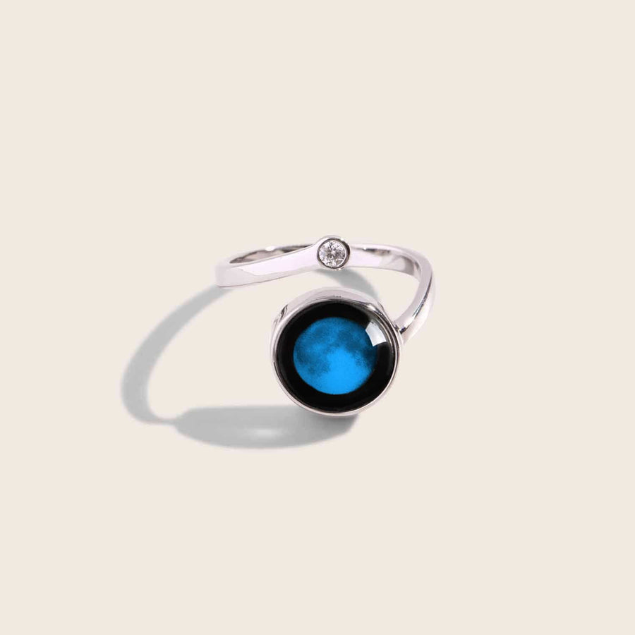 Blue Moon Cosmic Spiral Ring