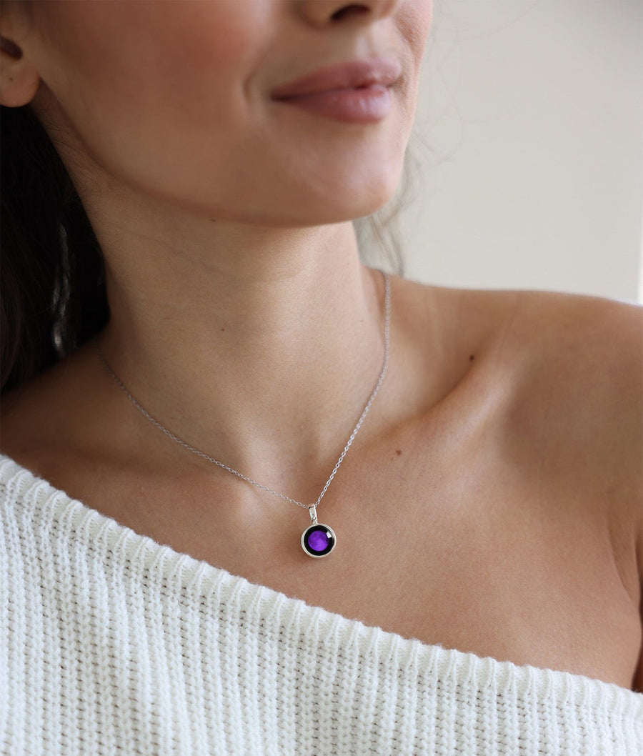 Purple Moon Sky Light in Stainless Steel Moonglow Jewelry