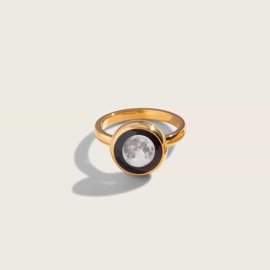 Gold plated moon phase ring 