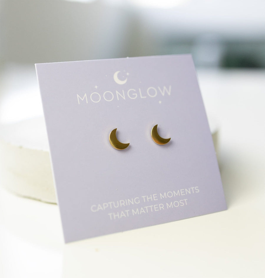 Lunar Love Studs in Gold