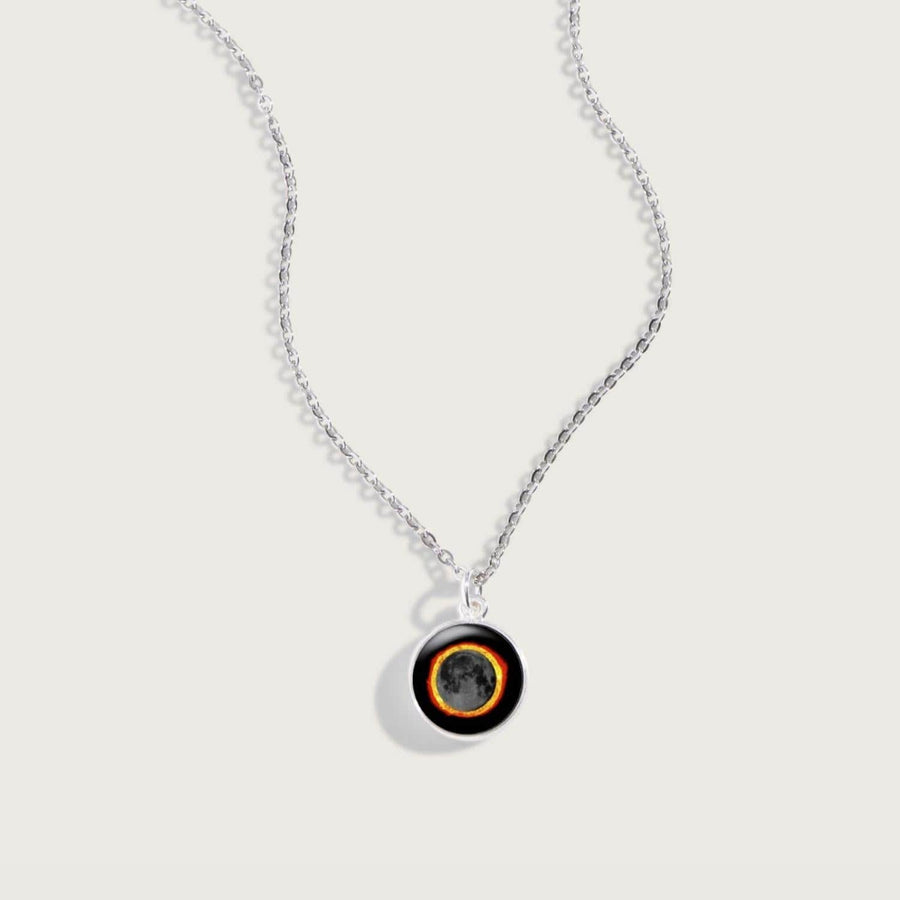 Engraved Solar Eclipse Charmed Simplicity Necklace