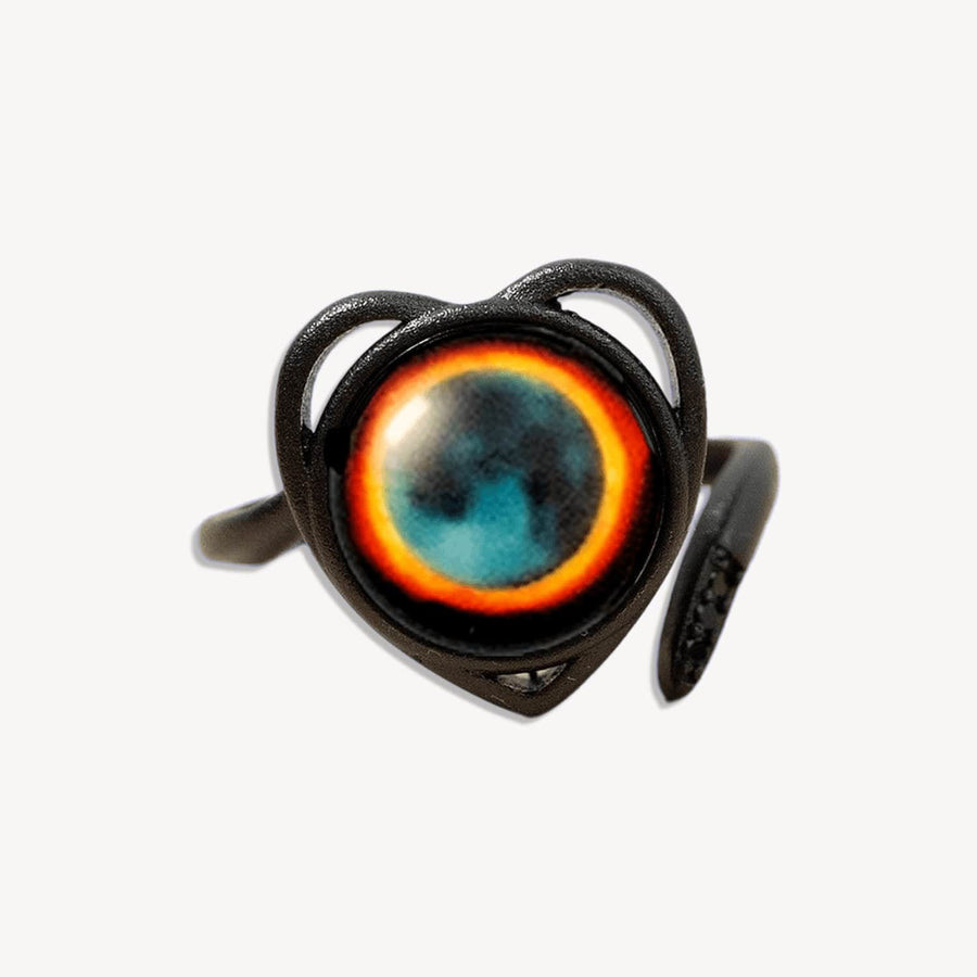 Bague Luna Love Éclipse Solaire en Noir Mat