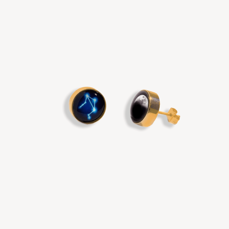 Moon and Stars Earrings in Gold