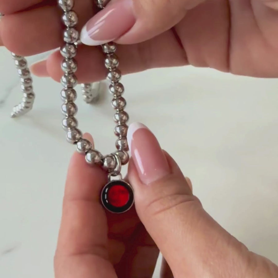 Lunar Eclipse Luxe Steel Beaded Necklace