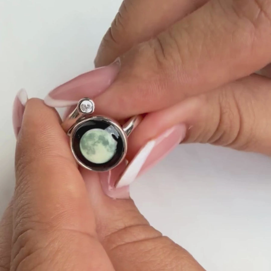 Birthstone Cosmic Spiral Ring