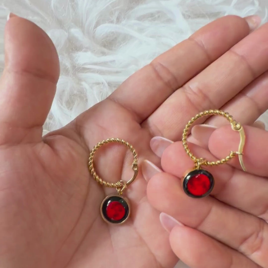 Lunar Eclipse Carina Hoops in Gold