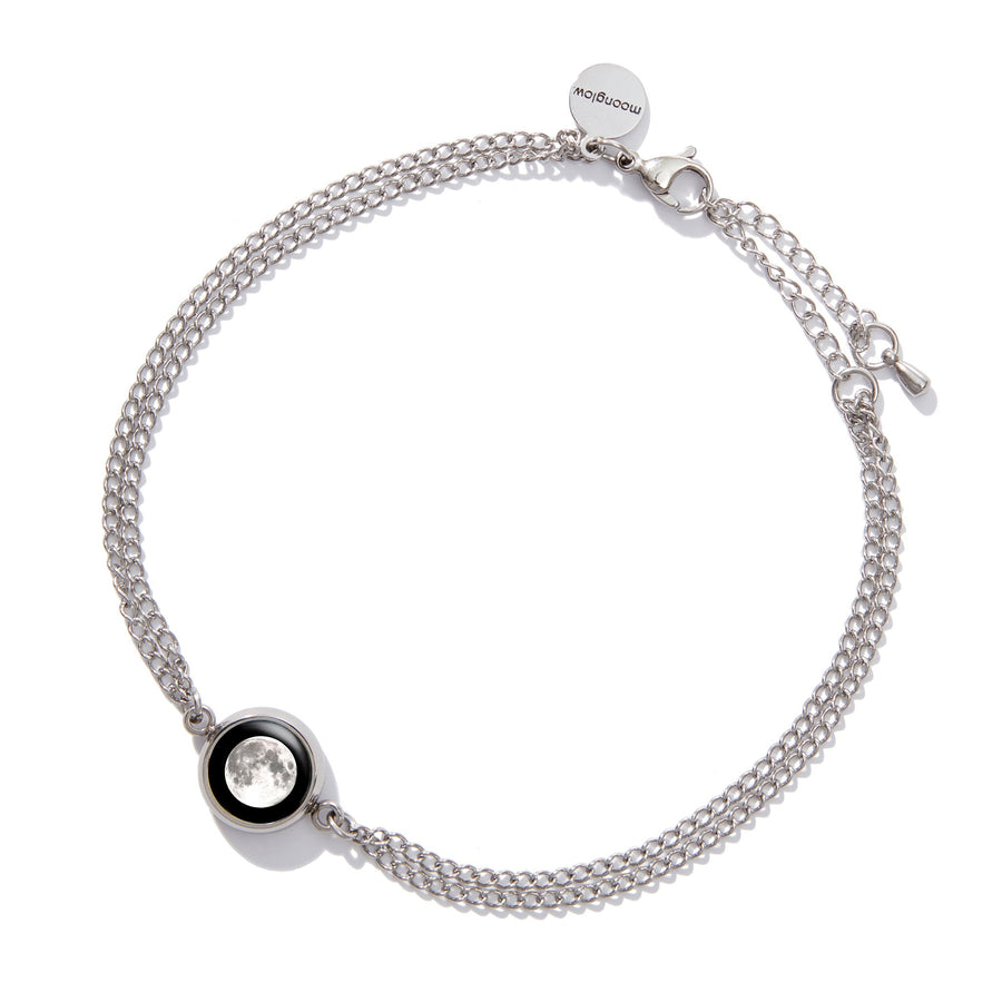 adjustable stainless steel moon phase anklet 