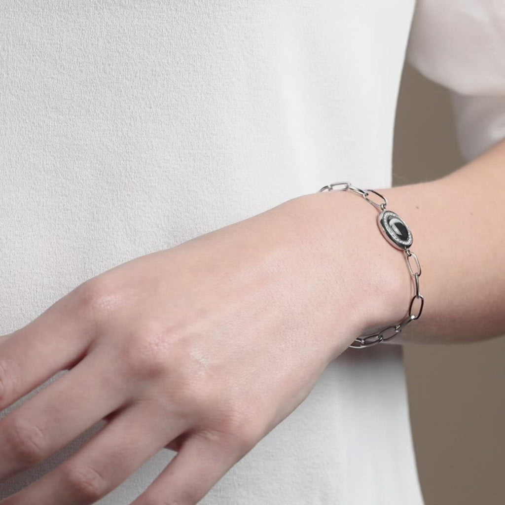 Video of daniel wearing The Asterism Link Bracelet in Stainless Steel