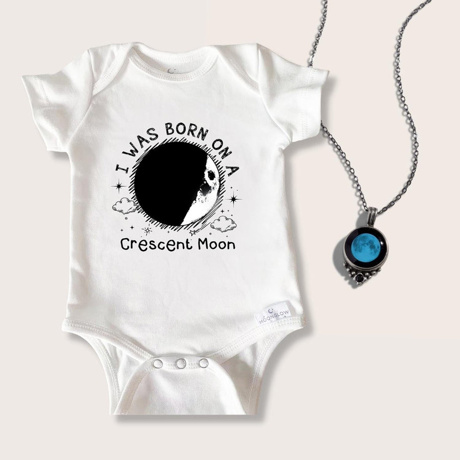 The Birth Moon Sleepy Baby Onesie &  Classic Necklace Bundle