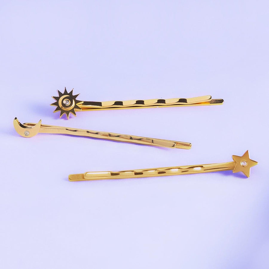 Sun, Moon & Star Hair Pins