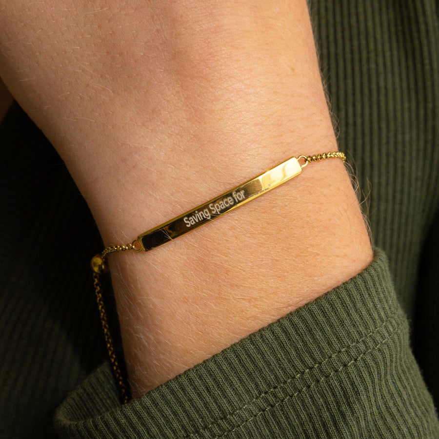 The “Saving Space” Bar Bracelet by Chloe Caroline in Gold