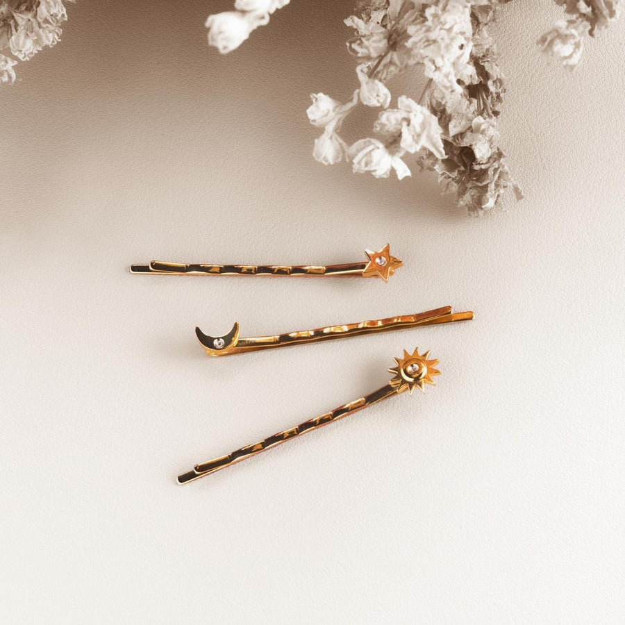 Sun, Moon & Star Hair Pins