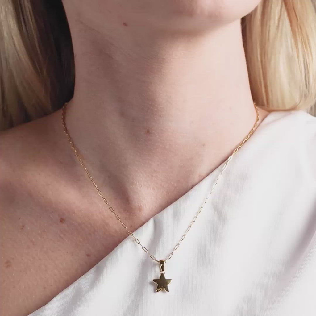 Video of woman wearing Star Bright Necklace  in Gold