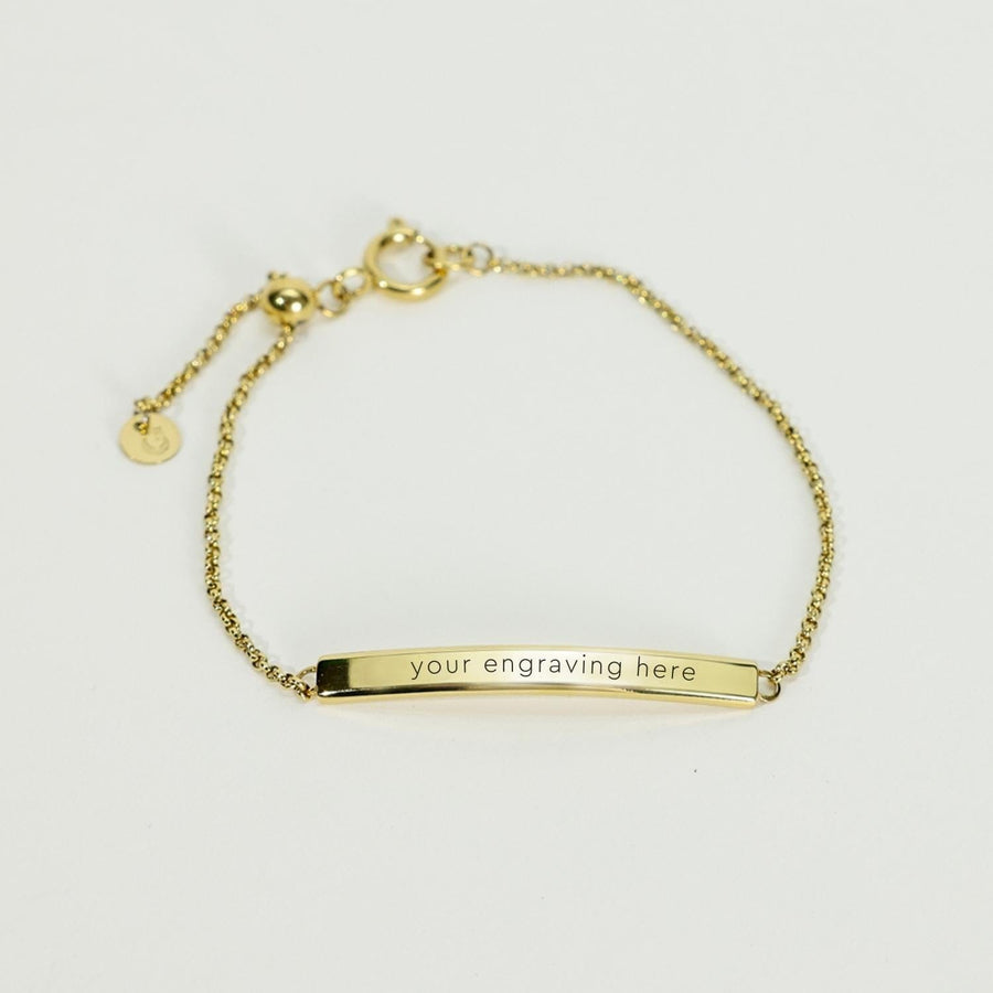 The Engravable Bar Bracelet in Gold