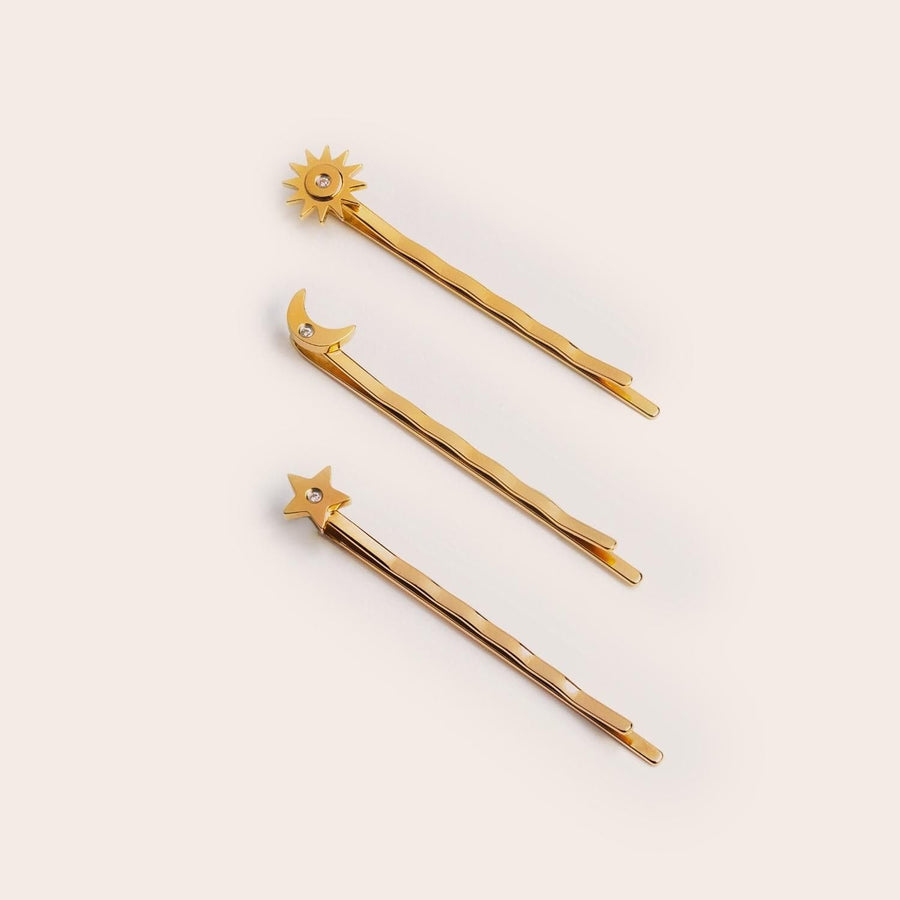 Sun, Moon & Star Hair Pins