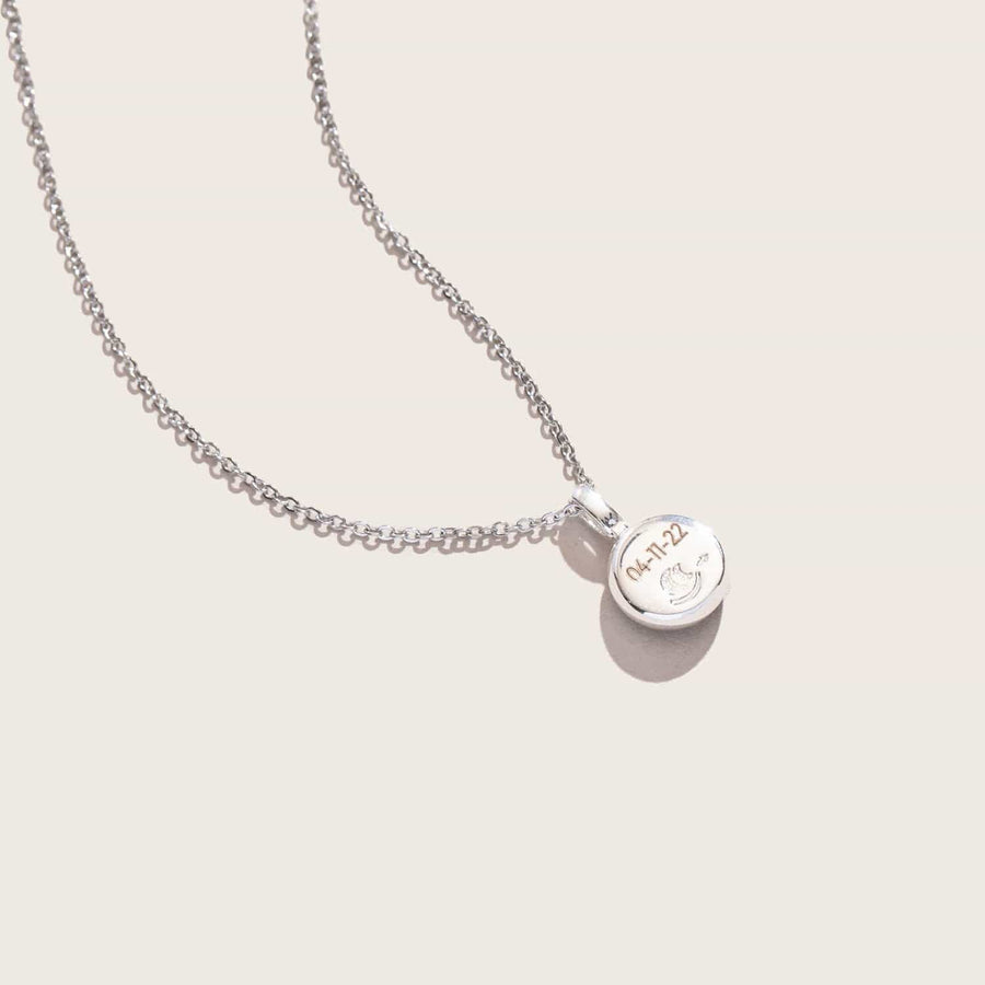 Pink Moon Sky Light Necklace in Stainless Steel