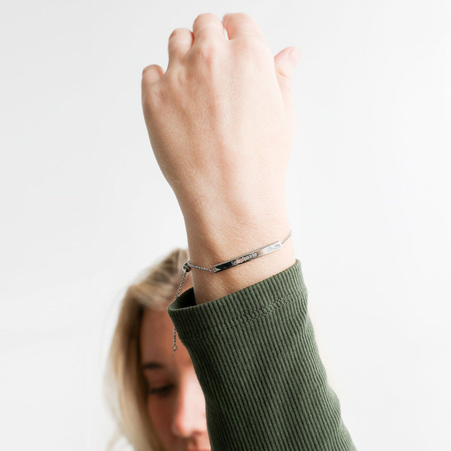 The “Saving Space” Bar Bracelet by Chloe Caroline in Gold
