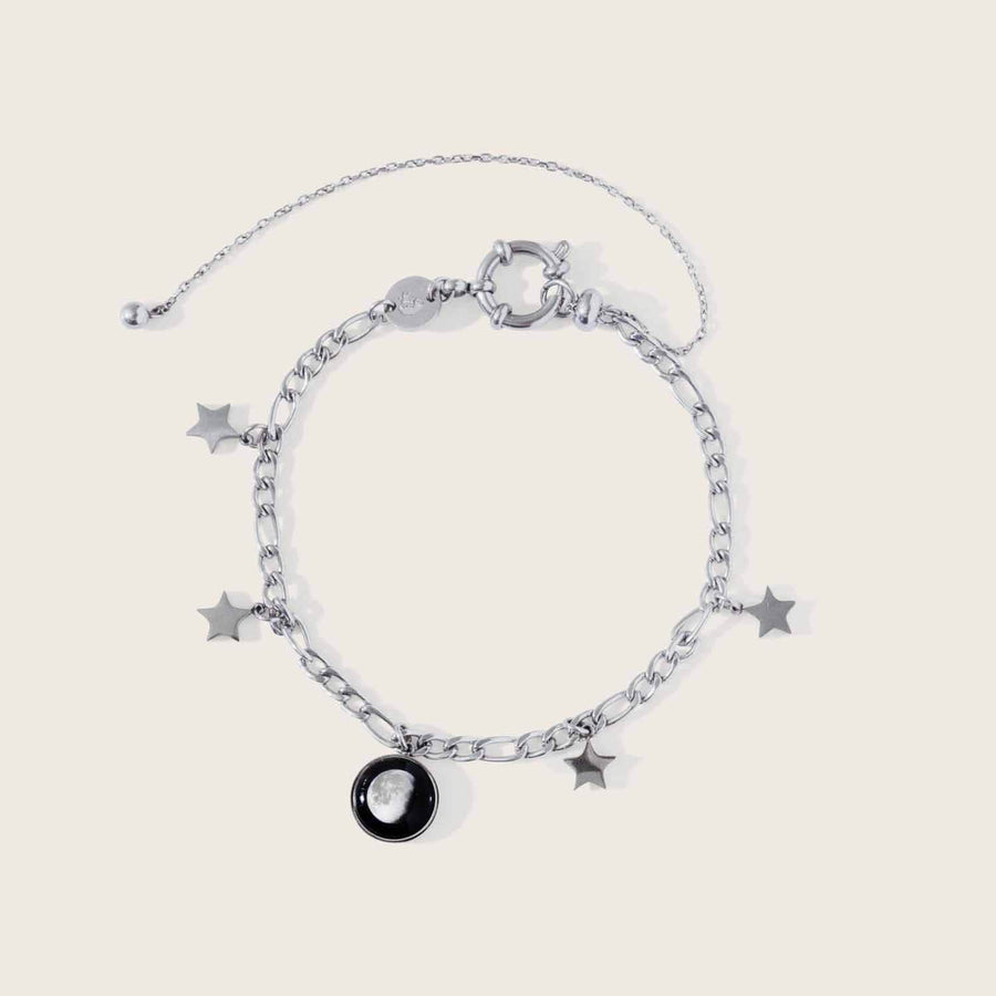 The Lunar Mae Anklet In Stainless Steel 
