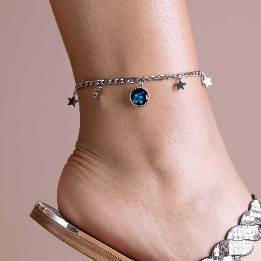 The Astral Aphrodite Anklet in Stainless Steel