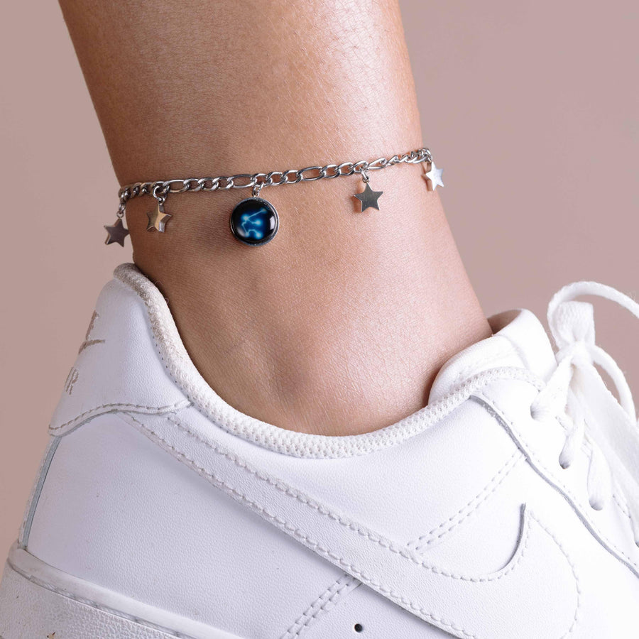 The Astral Aphrodite Anklet in Stainless Steel