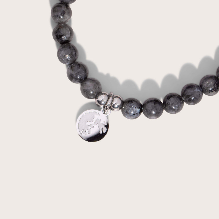 Moonglow tag on Labradorite Beaded Bracelet