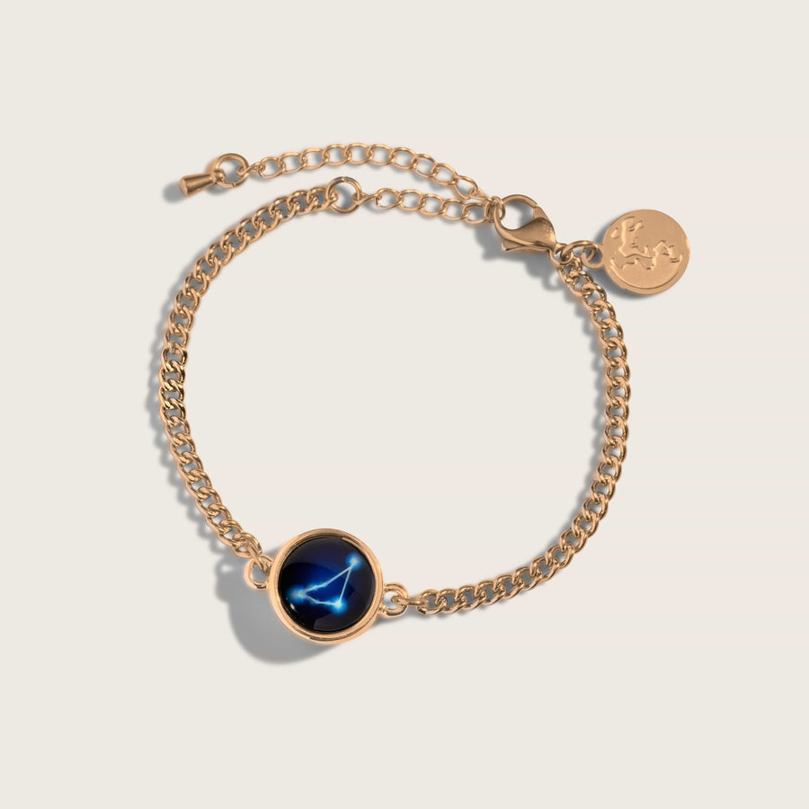 Constellation astrology adjustable rose gold bracelet 