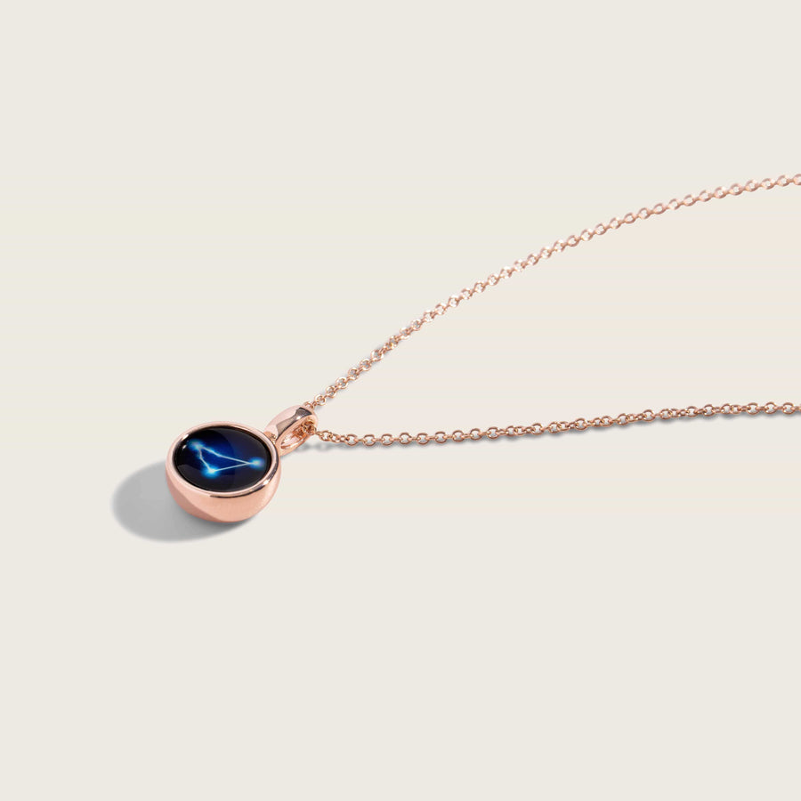 Rose gold plated constellation astrology necklace