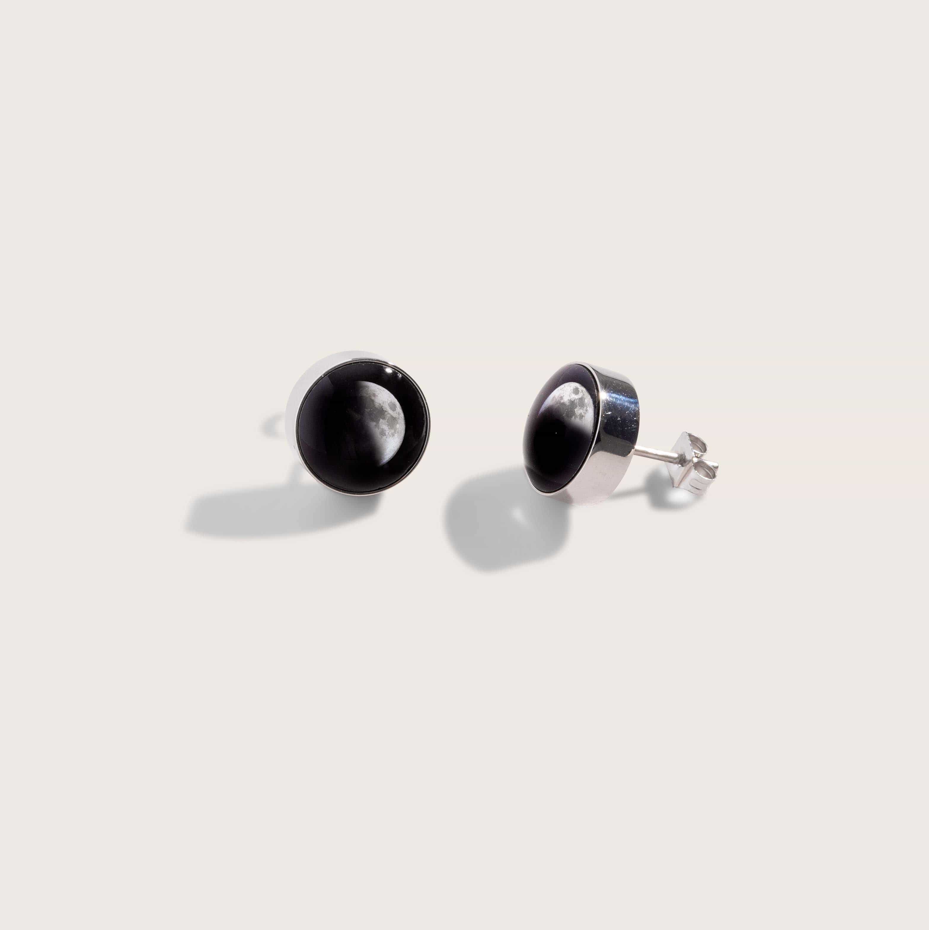Moonshine Stud Earrings in Stainless Steel – Moonglow Jewelry