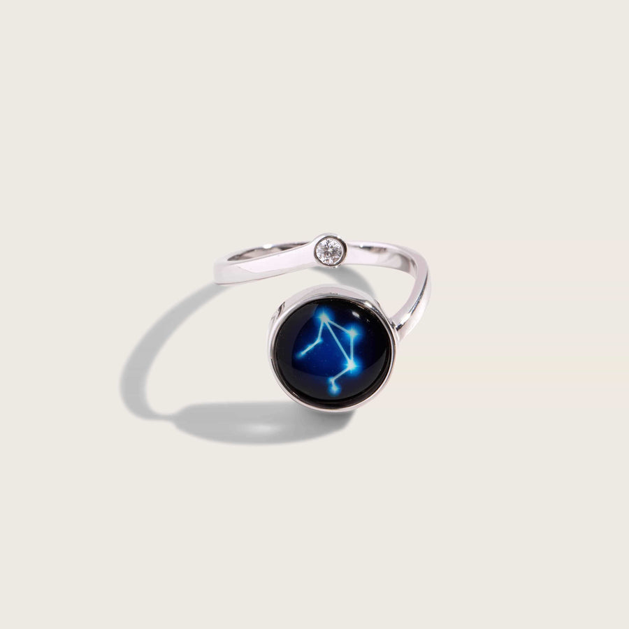 The Astral Cosmic Spiral Ring in Rhodium