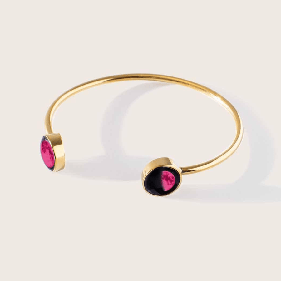 Pink Moon Lunar Dyad Cuff in Gold