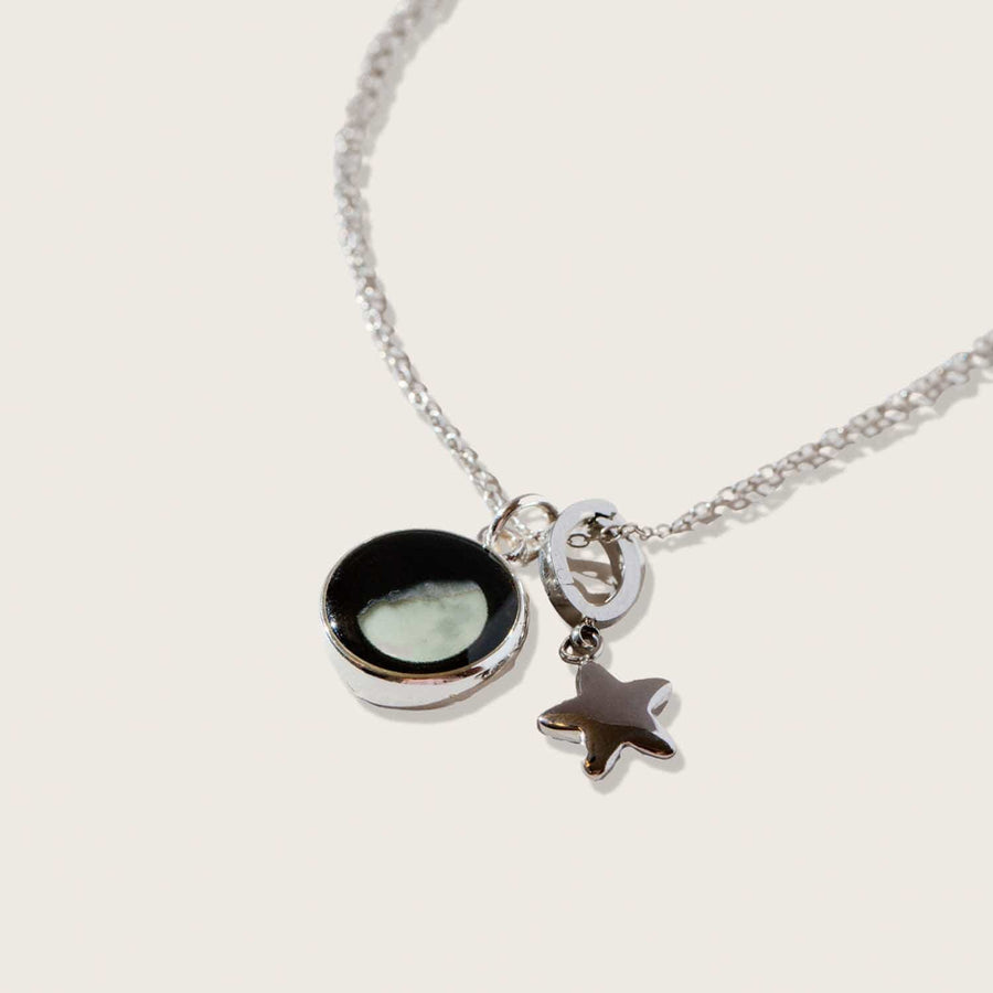 Moon charm with stainless steel Star Charm