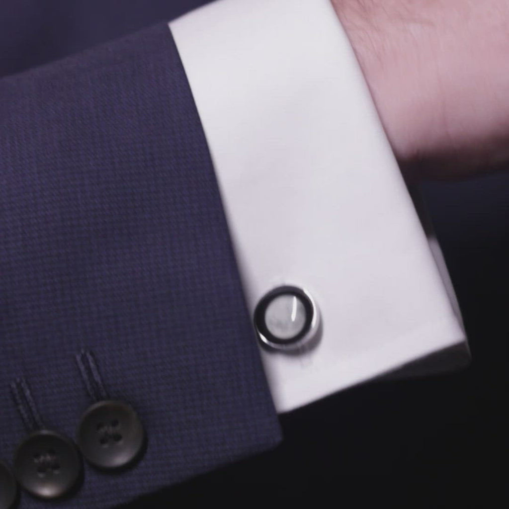 Video of man wearing Timeless Moon Pin on suit