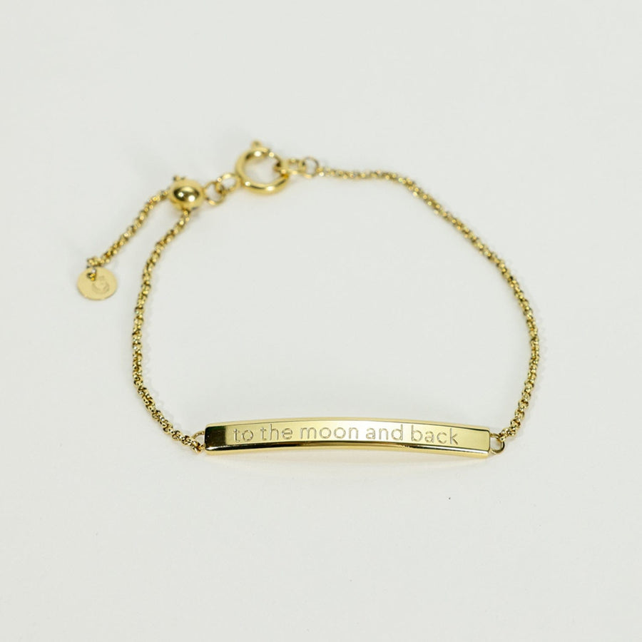 The “To the Moon and Back” Bar Bracelet in Gold